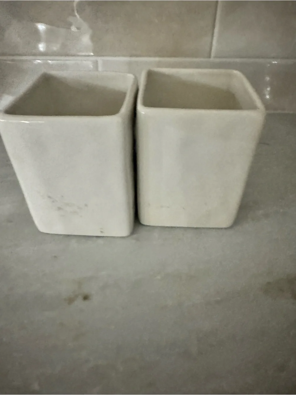 Rae Dunn Cream Ceramic 'CREATE' and 'WRITE' Pencil Cup Set